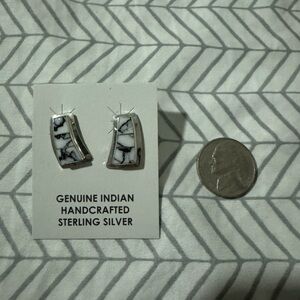 Handcrafted Sterling Silver and White Buffalo Earrings